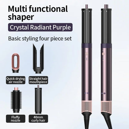 1700W 6-in-1 professional multifunctional hair dryer hot and cold air brush curling iron straightener salon grade fast drying