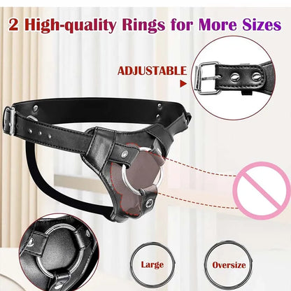 Adjustable Waist And Thigh Soft Leather Strap-On Dildo Harness Adult Sex Toy for Women Pegging Comfortable Wear Pants for Dildos