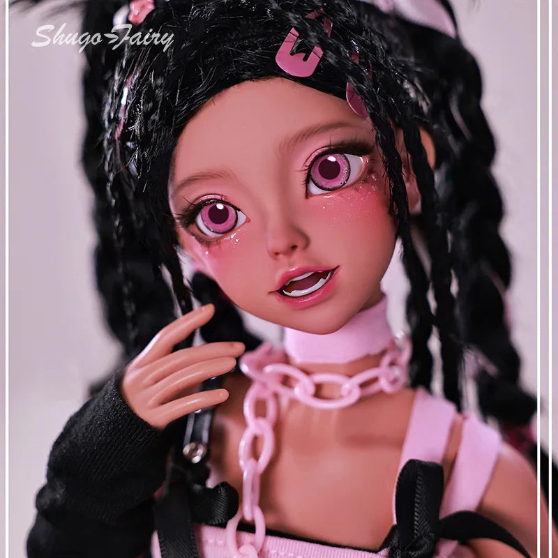 ShugaFairy Emery Bjd Doll 1/4 Lolita Pink Rock Rivet Style Y2K Dreadlocks Ball Jointed Dolls for  Fullset Option
