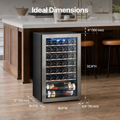 14/20/34/46/105 Bottle Wine Cooler Refrigerator Freestanding Wine Cellar with Glass Door for Household & Hotel Use