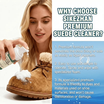 Suede Nubuck Shoe Cleaner Kit Foam Cleanser with Brush Towel for Sneakers Boots Bags Leather Jacket Care