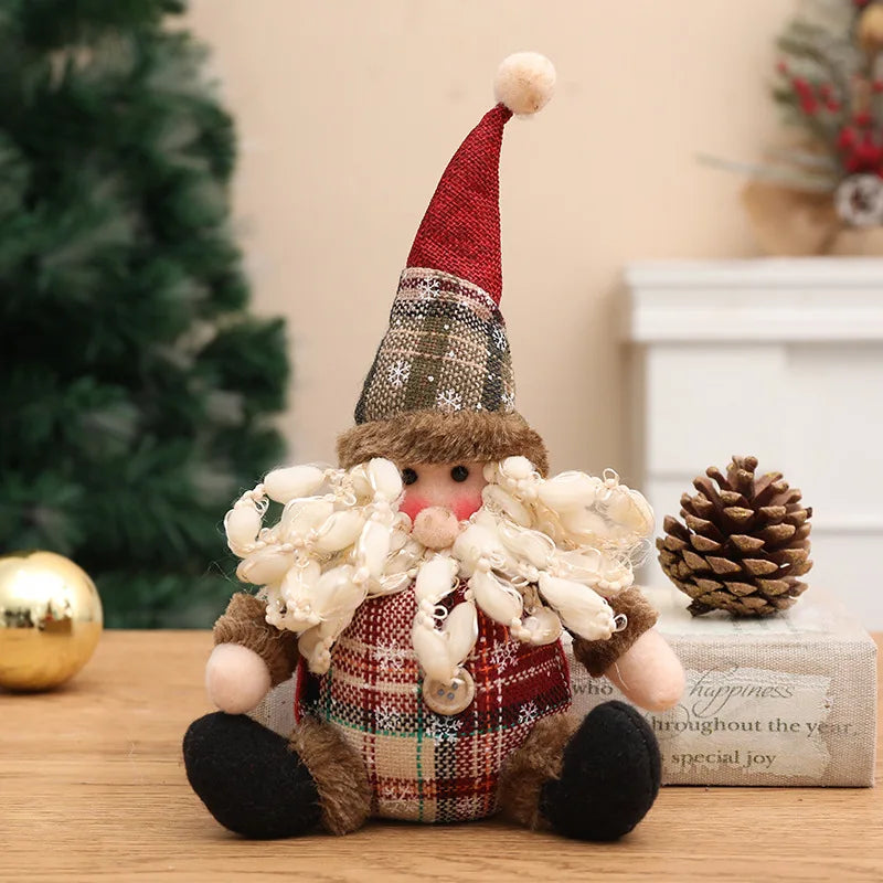 Christmas Santa Doll Decorations For Home 2025 Table Xmas Ornaments Snowman Santa Claus Elk Toys New Year Decor 2026 Noel Gifts