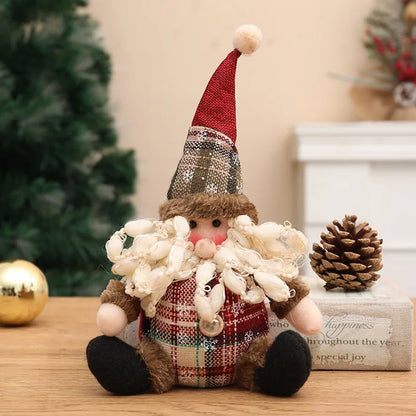 Christmas Santa Doll Decorations For Home 2025 Table Xmas Ornaments Snowman Santa Claus Elk Toys New Year Decor 2026 Noel Gifts