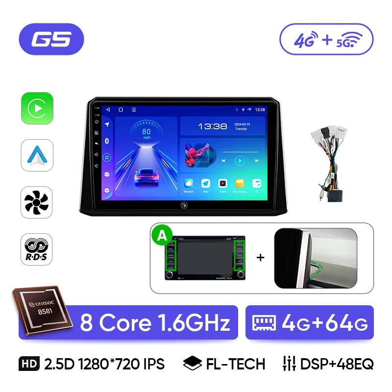 Ainavi Car Multimedia For Toyota Corolla 2019-2026 E210 Wireless Carplay Android Auto 4G Car Radio DSP Stereo IPS Screen 2 Din