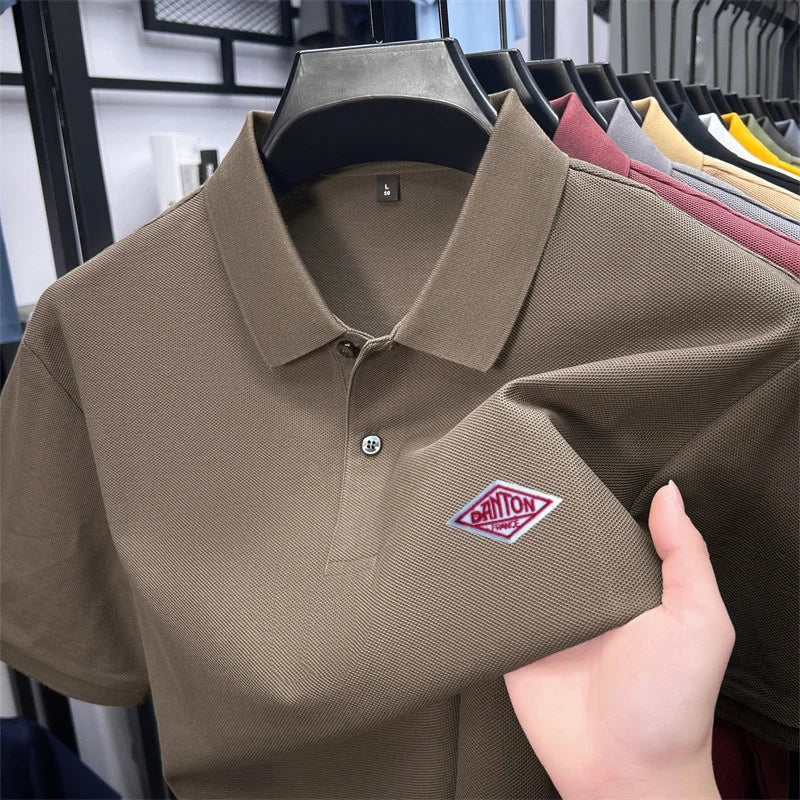 Men's 100% Cotton Polo Shirt -2026 Summer Fashion Casual Short Sleeve, Breathable Lapel Tee，27 Colors, Ideal for Golf and Sports