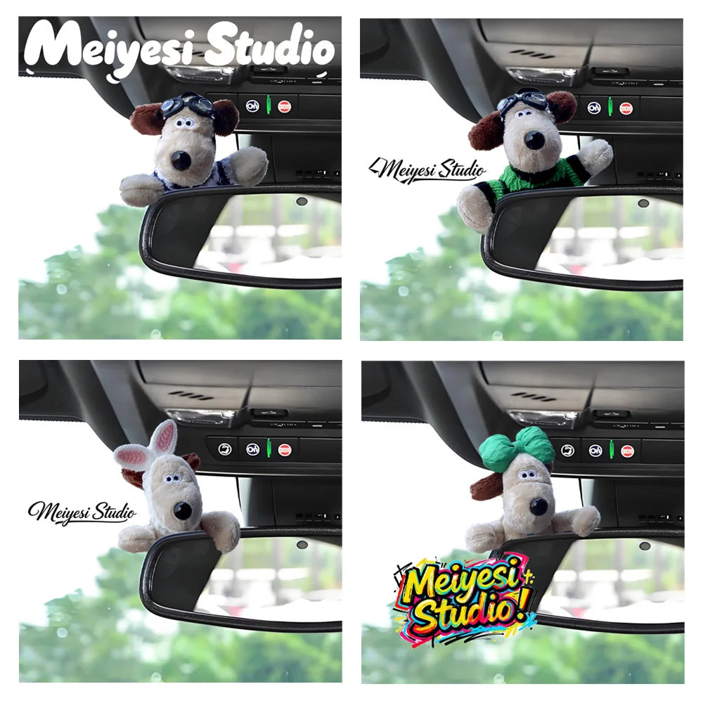 Cute Puppy Rearview Mirror Ornament, Lying Doll, Car Decoration, Central Control Screen Car Doll, Interior Accessories for Women
