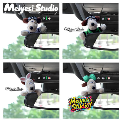Cute Puppy Rearview Mirror Ornament, Lying Doll, Car Decoration, Central Control Screen Car Doll, Interior Accessories for Women