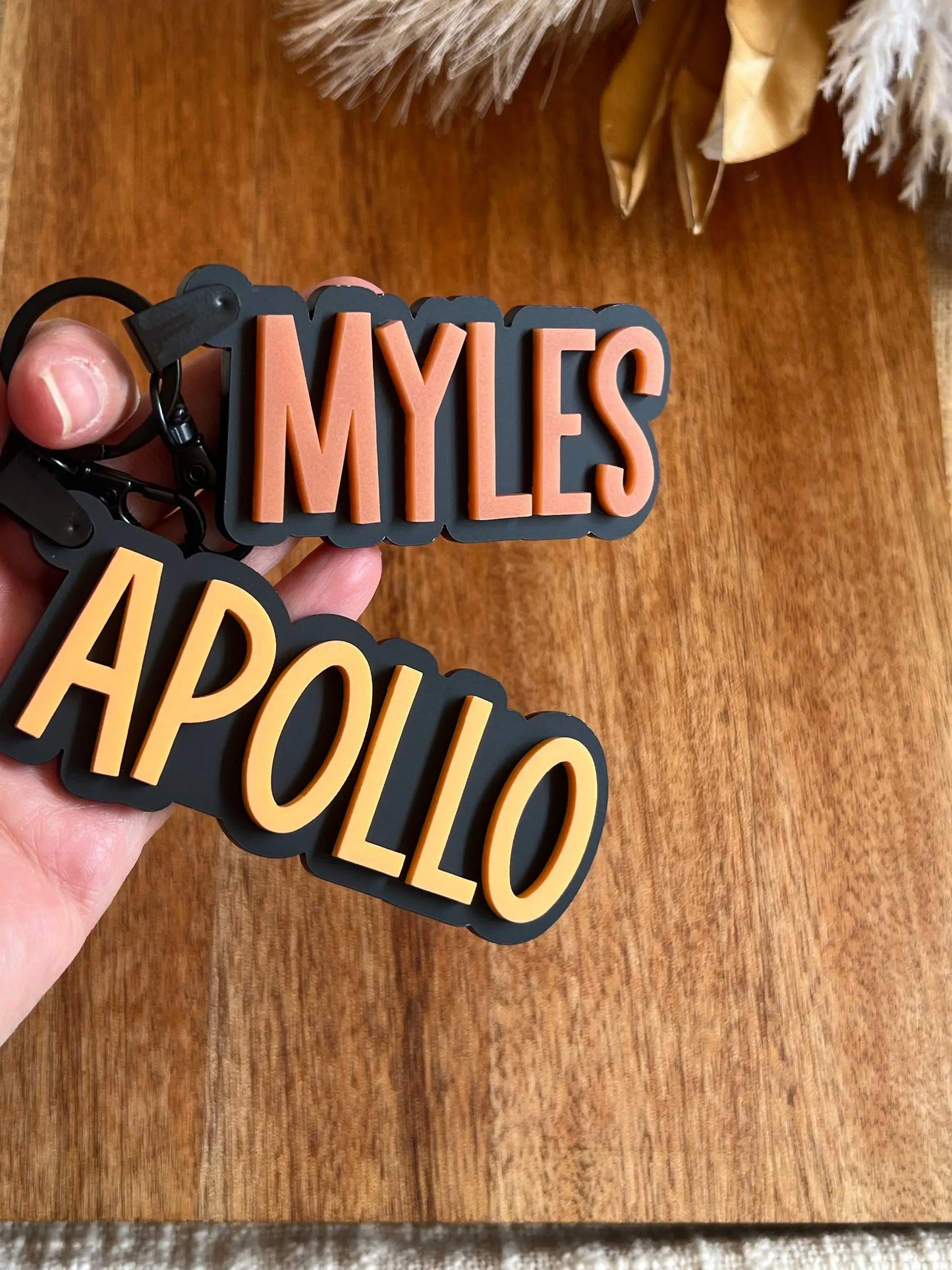 Custom Acrylic Fall/Winter Keychain // Matte Black Luggage Tag | Acrylic Name Tag | Key Ring | Personalized Keychain | Boys' Bac