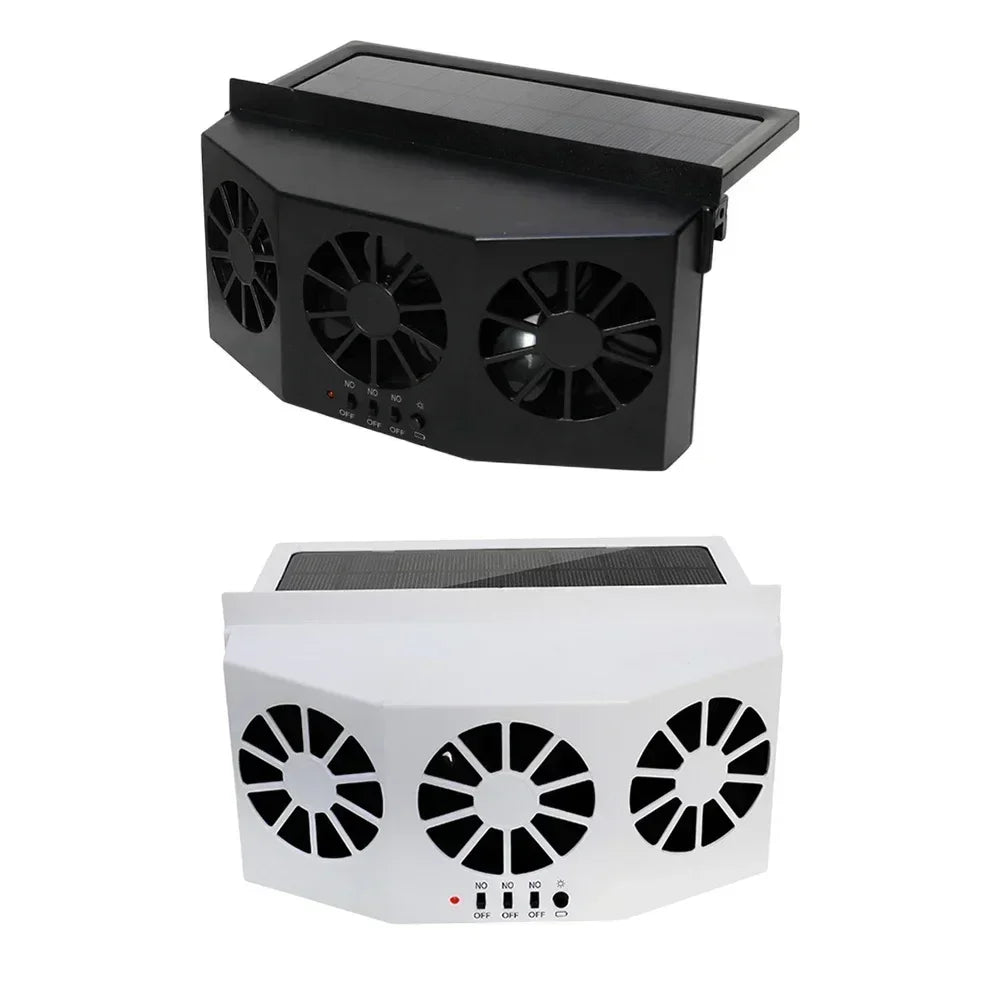 NEW Solar Powered Car Exhaust Fan Car Window Fan Cooling Radiator Energy Saving Auto Coole Portable Deodorization Ventilator
