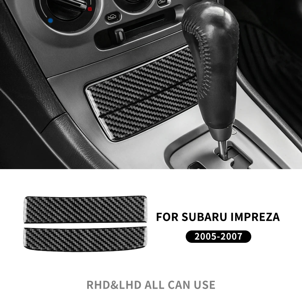 Real Soft Carbon Fiber Sticker For Subaru Impreza 2005 2006 2007 Gear Shift Panel Outlet Vent CD Frame Interior Accessories