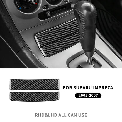 Real Soft Carbon Fiber Sticker For Subaru Impreza 2005 2006 2007 Gear Shift Panel Outlet Vent CD Frame Interior Accessories