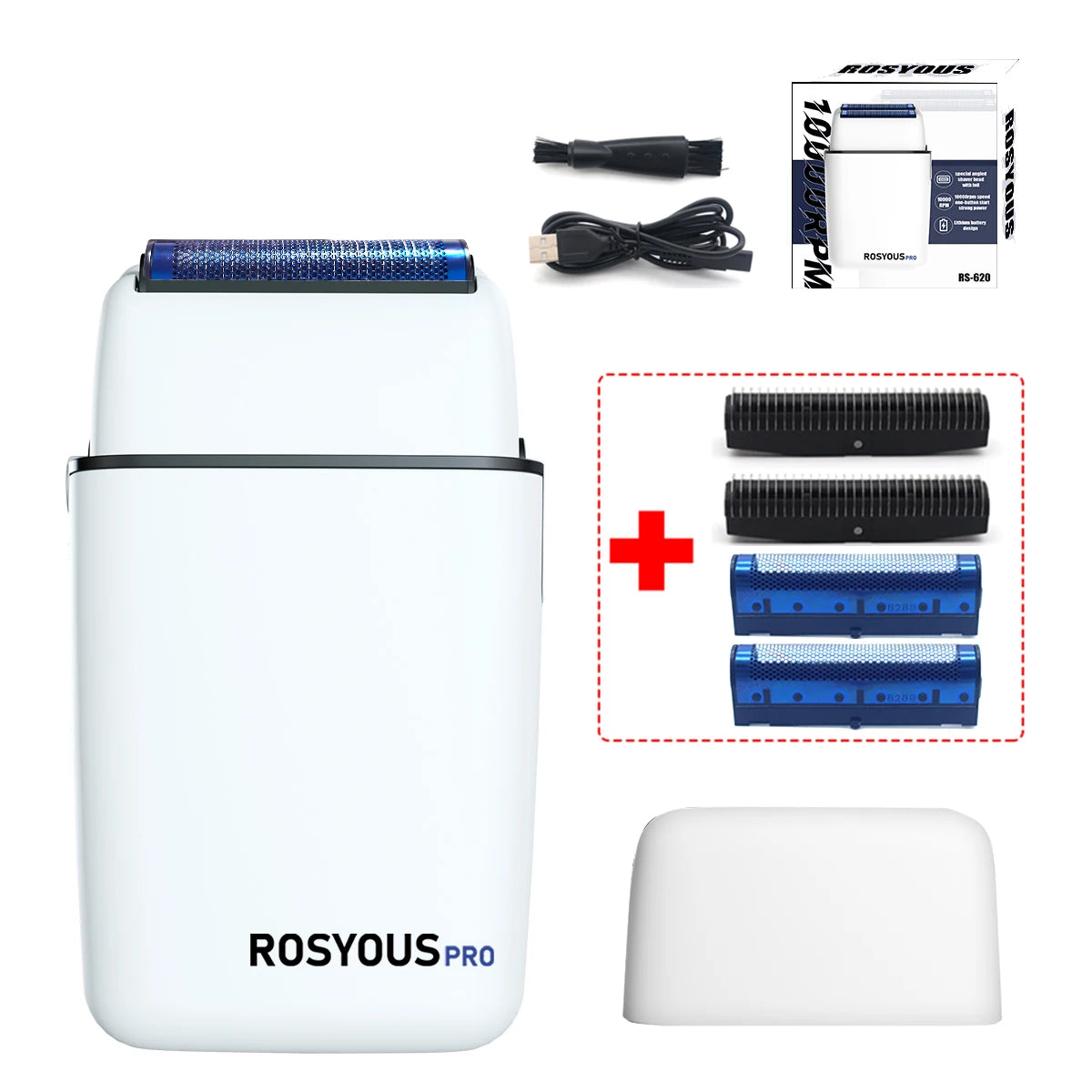ROSYOUS RSpro-202 Hair Trimmer for Men DLC T-Blade 8000RPM Brushless Motor with Base Charger Professional Hair Cutting Machine