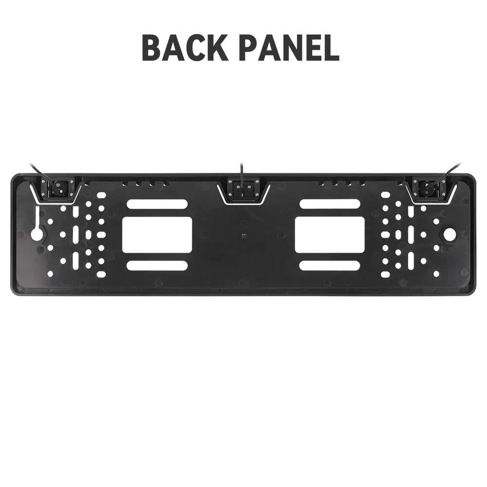 3 in 1 Car Backup Camera and Parking Sensor Kit with EU License Plate Holder, 12V Universal Rear View System with Audio Alerts