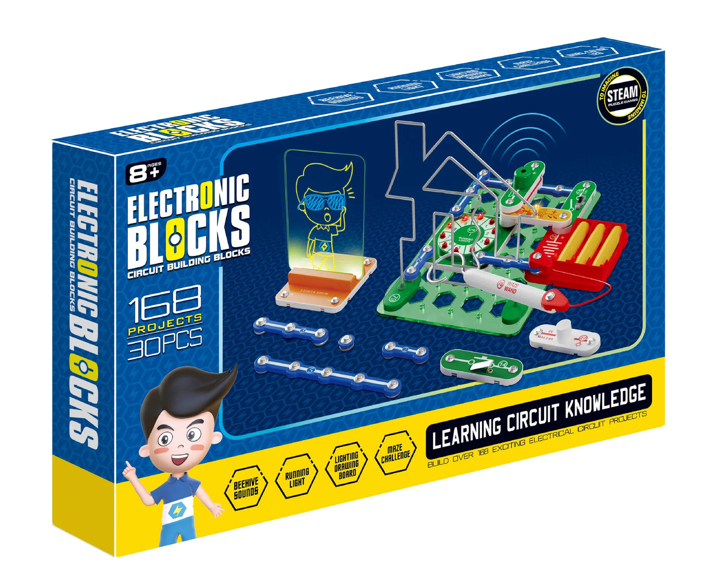 Puzzle New Circuit Electronic Building Blocks Scientific Experiment Education Children Assemble Toys Electronic Exploration 8+