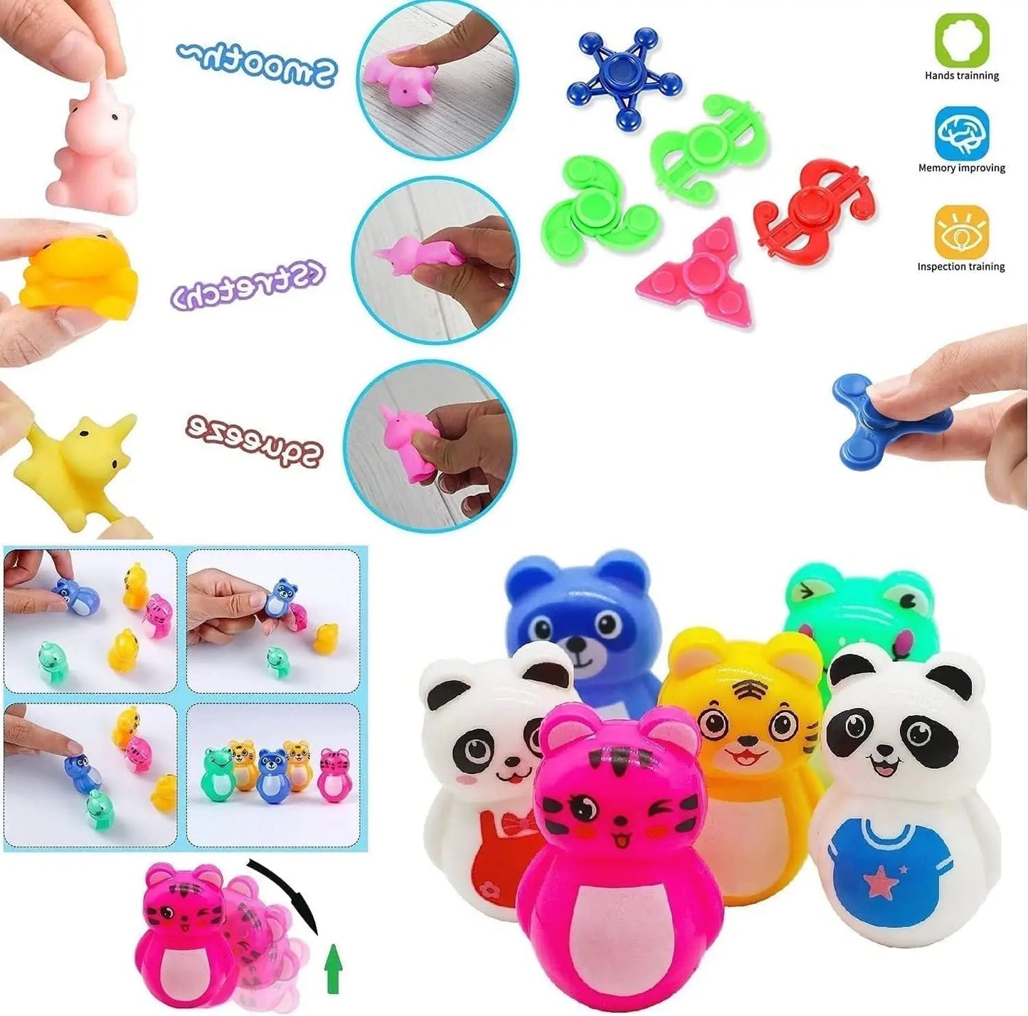120/60PCS Party Favors for Kid Pop Fidget Toys, Treasure Box for Classroom, Pinata Filler, Goodie Bag Stuffers