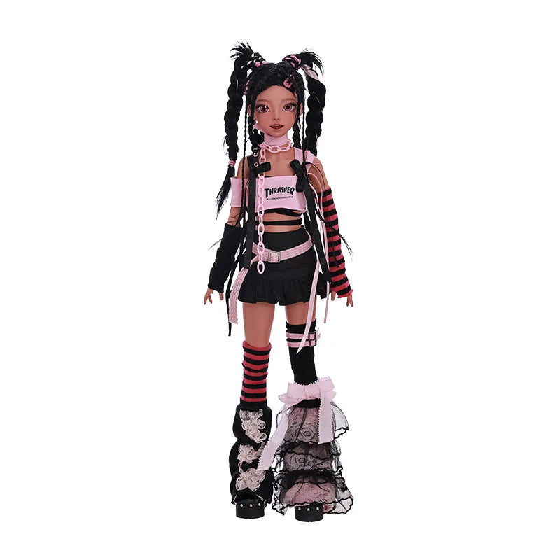 ShugaFairy Emery Bjd Doll 1/4 Lolita Pink Rock Rivet Style Y2K Dreadlocks Ball Jointed Dolls for  Fullset Option