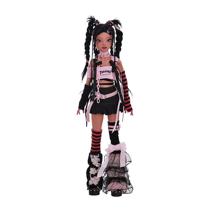 ShugaFairy Emery Bjd Doll 1/4 Lolita Pink Rock Rivet Style Y2K Dreadlocks Ball Jointed Dolls for  Fullset Option