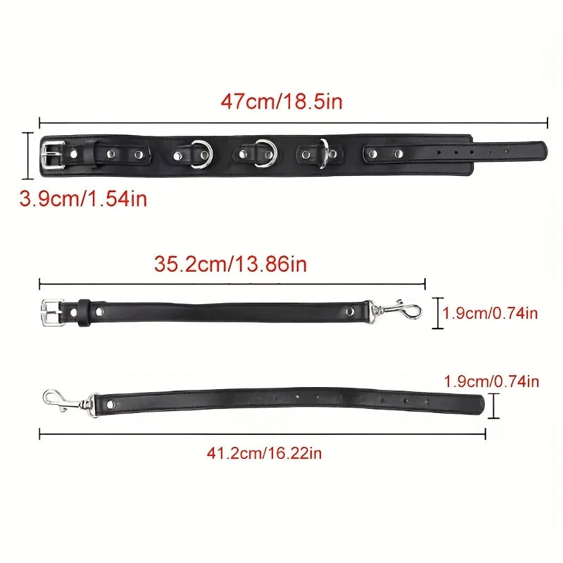 1set, BDSM adjustable anal hook set, leather collar handcuff straps, BDSM removable multiple play accessories, adult sex toys
