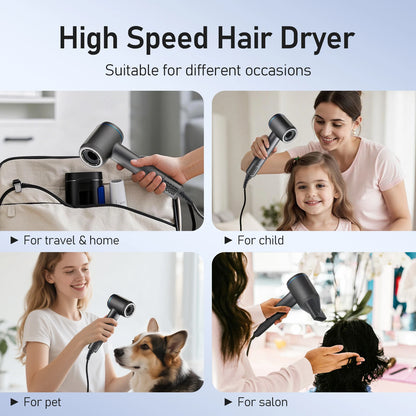 High Speed Hair Dryer 600 Million Negative Ion Hair Care 110000 RPM Fast Drying 220V (with EU Adapter) Wind Speed 64m/s