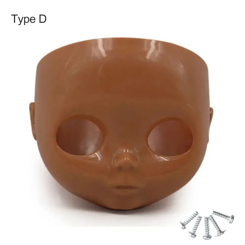 1/6 DBS Blyth Doll Face Without Makeup Faceplate Backplate Screws for DIY Makeup Newbie Practice Custom Doll Toys Accessories
