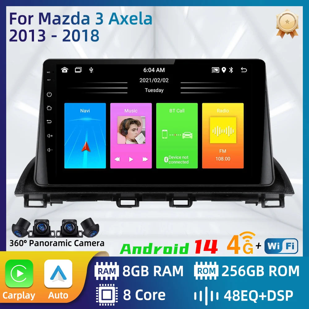 Car Radio For Mazda 3 Axela 2013 - 2018 Android Car Multimedia Player GPS Navigation Carplay Auto Stereo 2 Din Head Unit 4G DSP