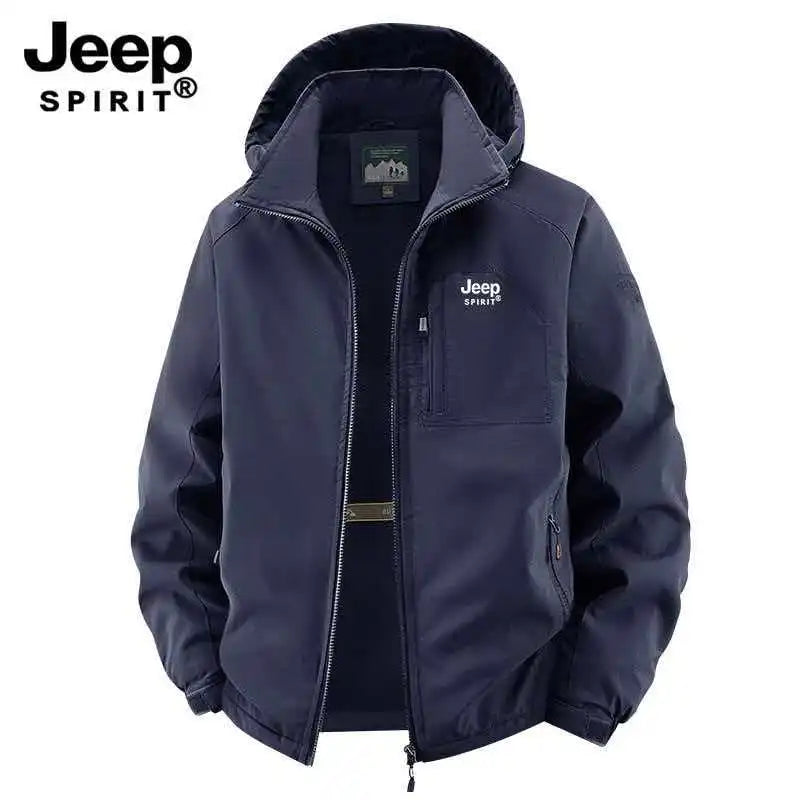 Jeep Spirit 8XL Men's Outdoor Jacket, Large Fleece Lining, Thick and Warm Winter Jacket, Hiking and Camping, Windbreaker in Larg