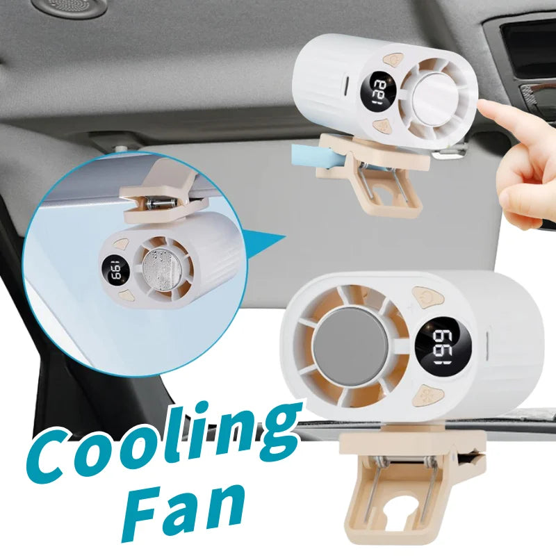 Portable Clip-On Cooling Fan USB Rechargeable Car Built-in Air Conditioning Fan Outdoor Semiconductor Cold Compress Fan