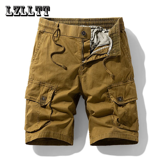 Summer Men Cargo Cotton Shorts Mens Beach Multi Pocket Shorts Pants Man Spring Casual Fashion Joggers Shorts Male Dropshipping