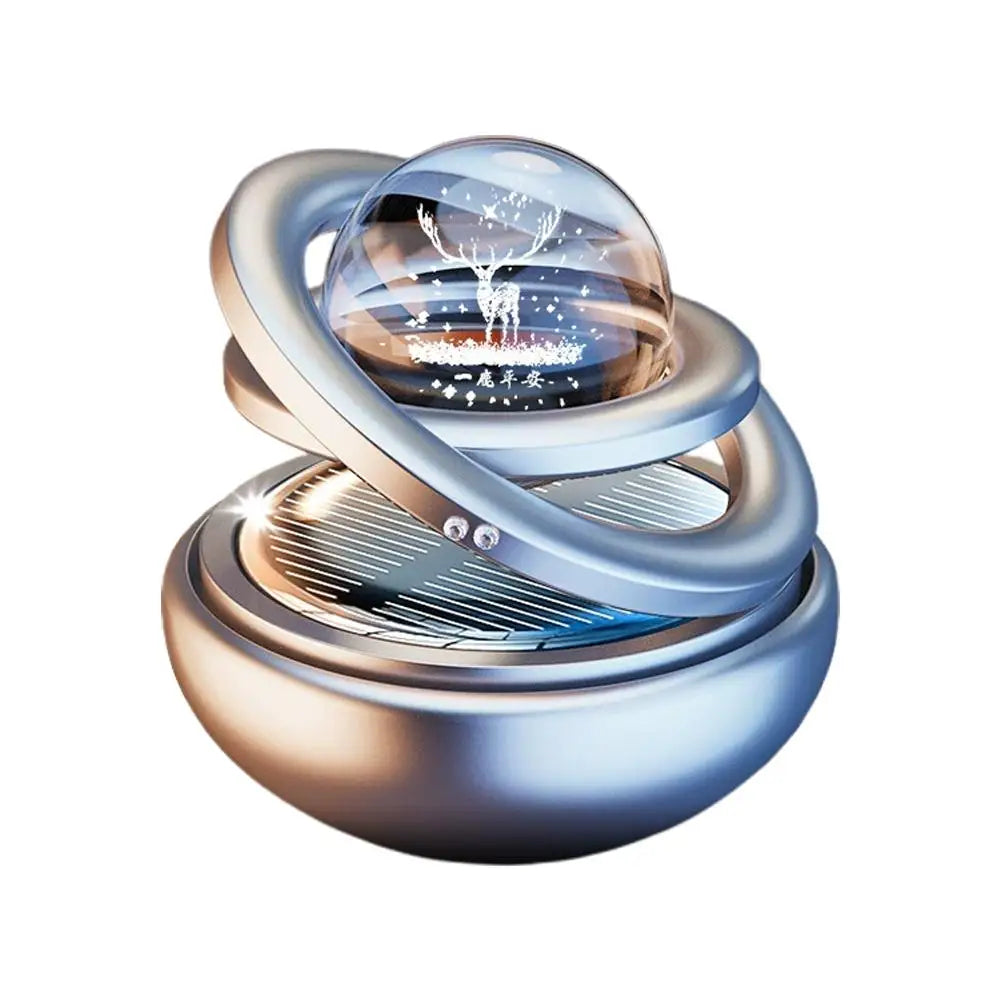 Car Solar Aromatherapy Ornaments Car Double Suspended Crystal Ball Rotating Aromatherapy Perfume Ornaments Creative Ornaments