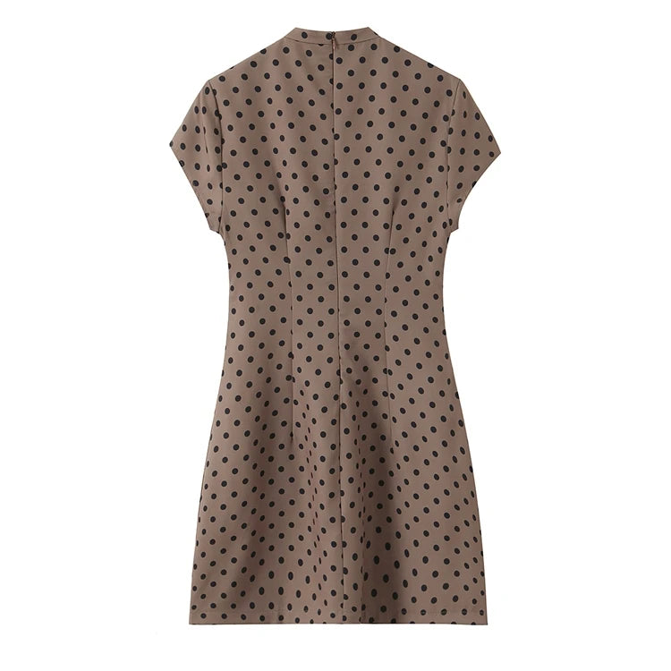 Elegant Short Sleeve Square Collar  Knot Decorated Dress ZA2026 New Summer Women's Fashion Company Annual Meeting