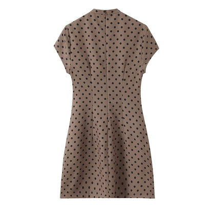 Elegant Short Sleeve Square Collar  Knot Decorated Dress ZA2026 New Summer Women's Fashion Company Annual Meeting