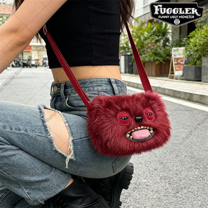Original Fuggler Funny Ugly Teeth Monster Plush Toys Shoulder Bag Wide Eyed Weirdo Sphynx Cat Sir Belch Peluche Dolls Crossbags