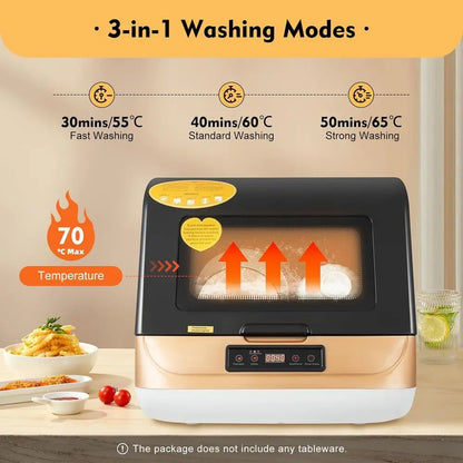 Portable Countertop Dishwasher for 4-6 Sets, Compact Mini Dish Washer with 8L Water Consumption,No Installation Needed，800W Dish