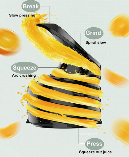 200W Electric Slow Juicer Automatic Large Caliber Original Juicer Orange Celery Juicer Residue Juice Separation Fruit Juicer 2L