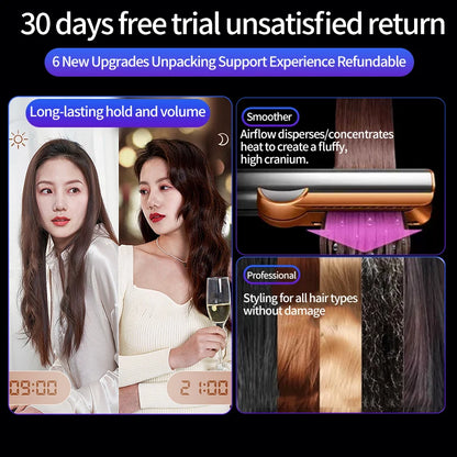 2 IN 1 Professional Hair Straightener & Hair Dryer Heat-Up Hair Flat Iron Negative Ion Iron Long-Lasting Styling Tool