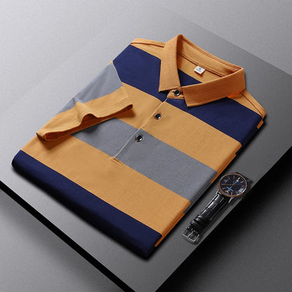 New Summer Men Classic Striped Polo Mens Cotton Short-Sleeved Fashion Business Casual Hot Polo Shirt Male Dropshipping LZLLTT