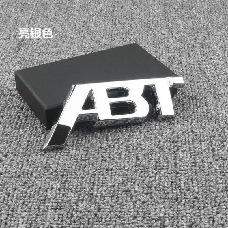 ABT-Style Gloss Black Rear Trunk Emblem - 1PCS Adhesive Badge Compatible with Audi A3/A4/A5/A6/A7/A8 & Q2/Q3/Q5/Q7 Models