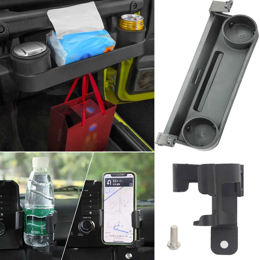 Car Co-pilot Handle Expansion Storage Box Multi-Function Cup Phone Holder Stand for Suzuki Jimny JB64 JB74 2019-2025 Accessories