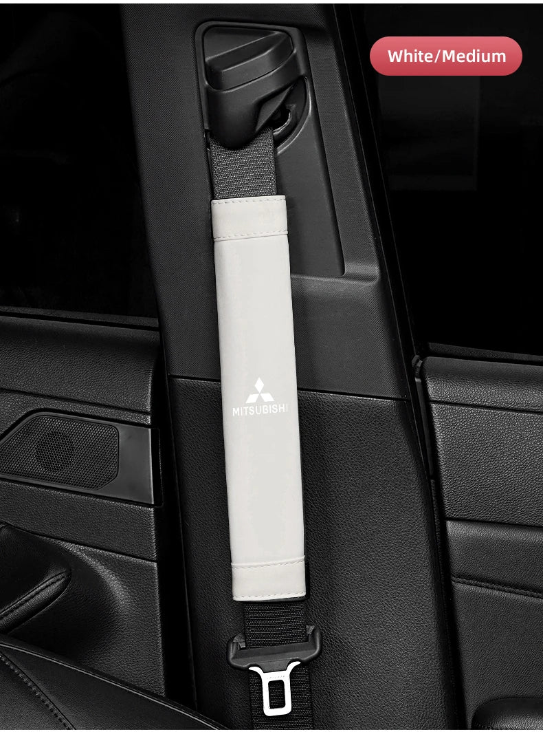 2Pcs Car Seat Belt Cover Shoulder Protector Auto Accessories For Mitsubishi Eclipse Lancer Outlander Pajero Ralliart Star Mirage