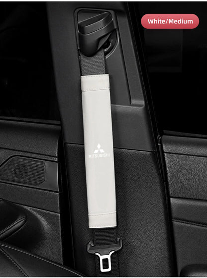 2Pcs Car Seat Belt Cover Shoulder Protector Auto Accessories For Mitsubishi Eclipse Lancer Outlander Pajero Ralliart Star Mirage