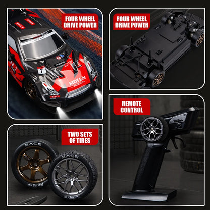 1: 16 Four-Wheel Drive Remote Control Car Simulation Headlight Variable Speed Drift Racing Car Children's Electric Toy Car Model