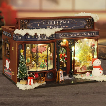 DIY Wooden Christmas Wonderland Cottage Bookend Toy Model Handmade Assembly Kit 3D Puzzle 100-500 Pieces 14 Years & up