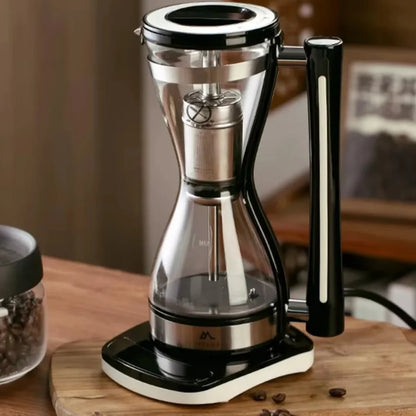An easy-to-use coffee siphon maker with a heat-resistant glass drip filter and vacuum filter tea & coffee maker set.