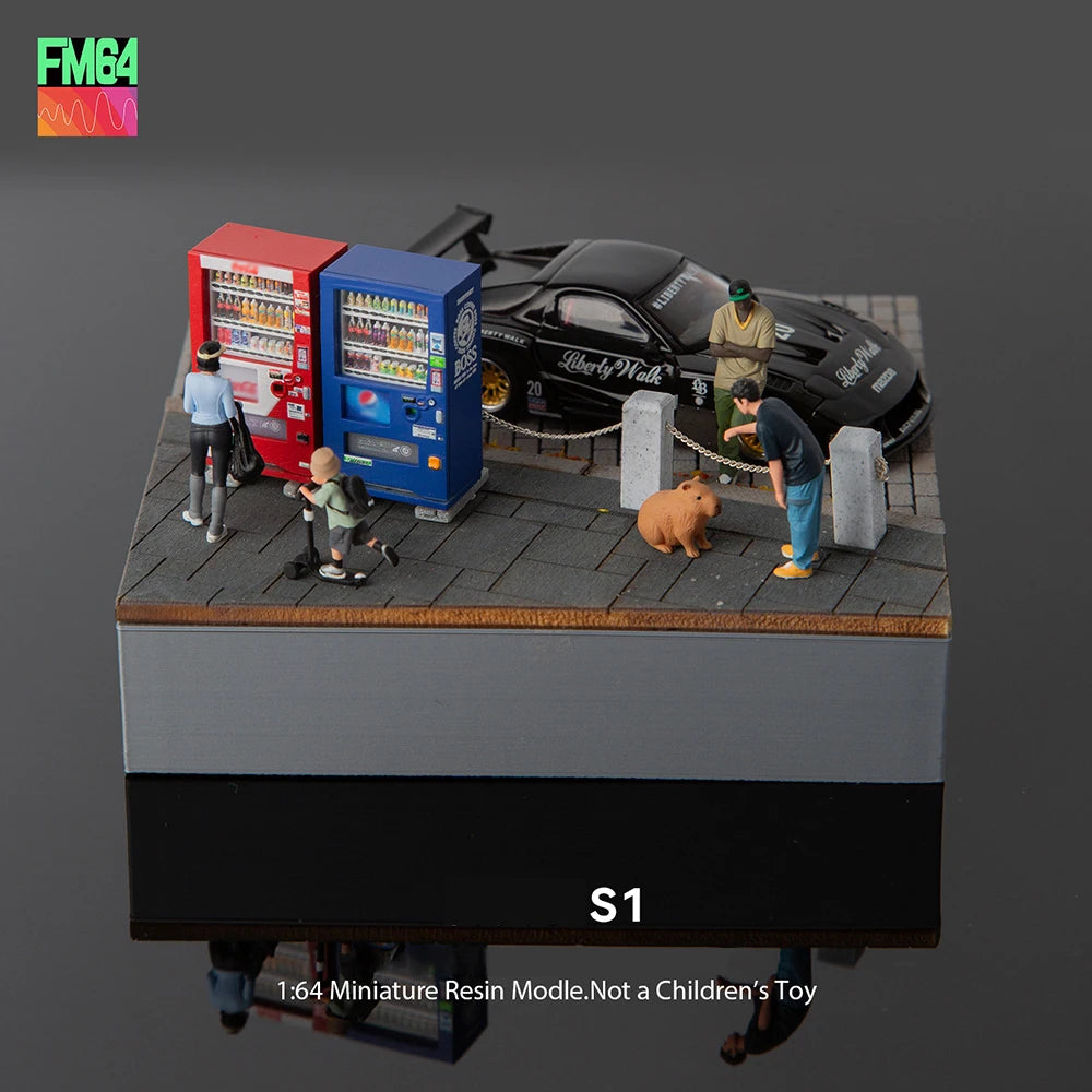 Kicarmod 1/64 Vending Machine Set Resin Miniature Model Scene Diorama Supplies