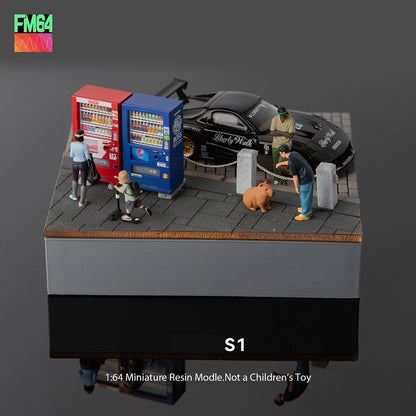 Kicarmod 1/64 Vending Machine Set Resin Miniature Model Scene Diorama Supplies