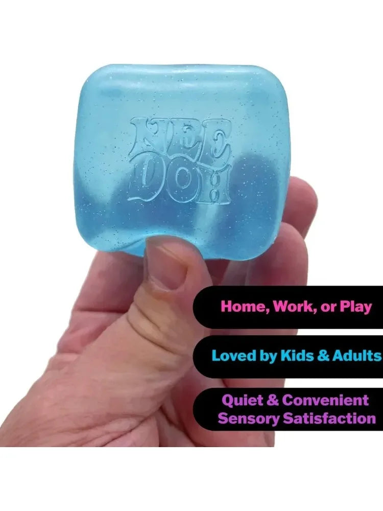 .Trending Nee Doh Jellyfish & Cube Squish Toy, Soft Jelly Squeeze Stress Relief Fidget Toy, Sensory NeeDoh for Kids & Adults