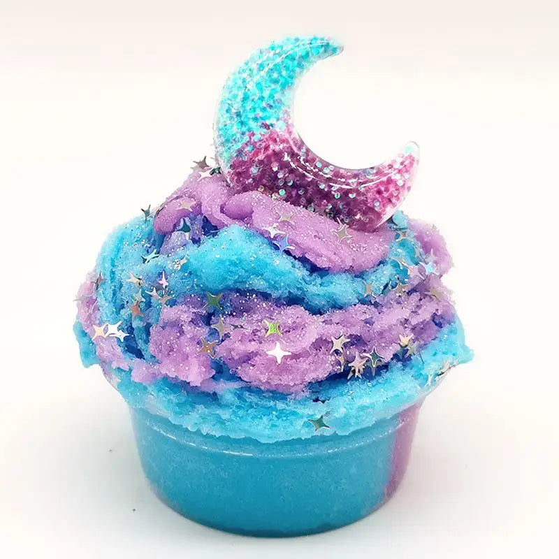60ml DIY Moon Snowflake Butter Clay Kit-Non-Sediment Slime, Decompression Activity Playset, Fluffy Mud Toy
