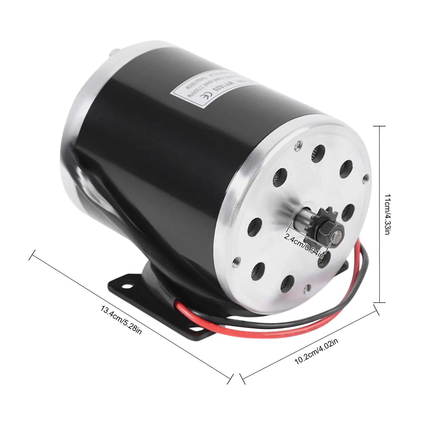 800W 36V DC Brushed Electric Motor Set Controller Throttle Grip 2750 rpm (25H 11 teeth) for Scooters Kart or ATV (MY1020)