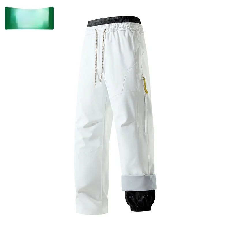 Thickened down Workwear Sports Pants Men's Winter Warm Mountain Climbing Duck down Waterproof Men's Trousers Youth Casual Fas...