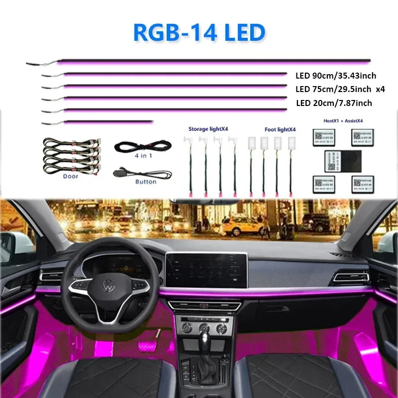 For BMW Only 22 In 1 Neon LED Car  Led Interior Ambient Light Car Acrylic Strip F10 F20 F30 E36 E39 E60 E87 E90 E91 E92 G20 G30